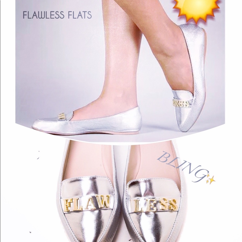 QUPID Silver Flats Shoes
